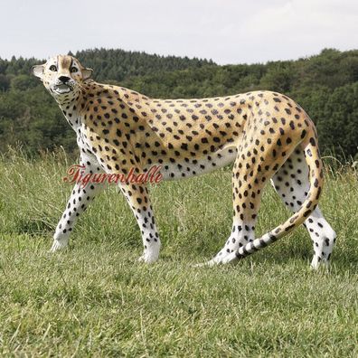 Leopard natur Figur Statue Skulptur liegend lebensgroß Werbefigur Zoo Wildtiere Deko