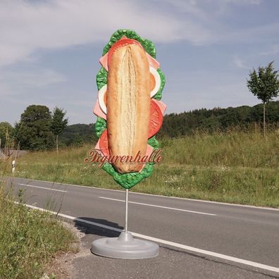 Figur Brötchen Straßenaufsteller Backstube Kiosk Belegtes Baguette Werbefigur