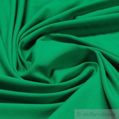 0,5 Meter Stoff Baumwolle Elastan Single Jersey grün T-Shirt weich grasgrün