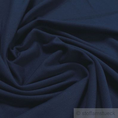 0,5 Meter Stoff Baumwolle Elastan Single Jersey dunkelblau T-Shirt weich dehnbar