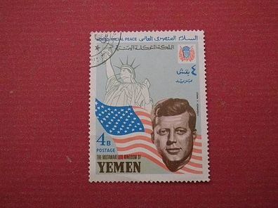 John F. Kennedy ( Großformat ) mit Freiheitsstatue - gestempelt