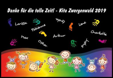 Kita Abschiedsgeschenk Fußmatte mit Namen, Geschenk Erzieherin Abschied Kindergarten