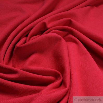 0,5 Meter Stoff Baumwolle Interlock Jersey rot T-Shirt Tricot weich dehnbar