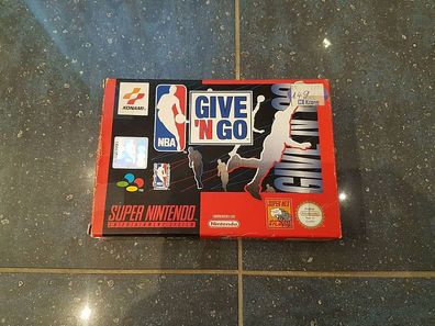 1x SUPER Nintendo NBA GIVE ´N GO Verpackung OVP SNES Basketball