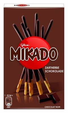 Mikado Zartherbe Keksstäbchen mit Überzug aus dunkler Schokolade 75g 4er Pack
