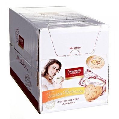 Coppenrath Cookie-Herzen Caramel einzeln verpackt 200 Stück je 5g