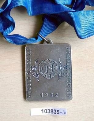 Medaille DTSB Präsidium für Hoch- und Fachschulsport der DDR 1982 silber am Band