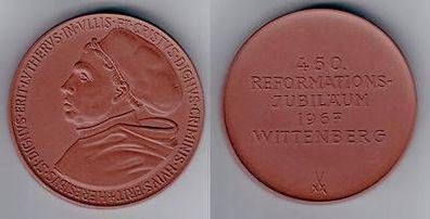DDR Medaille Meissner Porzellan braun 450. Reformations-Jubiläum 1967 Wittenberg
