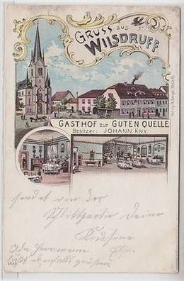 57470 Ak Lithografie Gruss aus Wilsdruff Gasthof zur Guten Quelle 1901