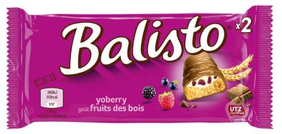 Balisto Joghurt Beeren Mix Vollkornkeks Riegel aus Milchschokolade