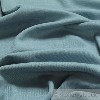 0,5 Meter Stoff Baumwolle Interlock Jersey pastellblau T-Shirt weich dehnbar