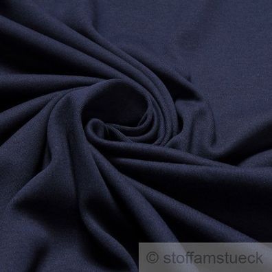 0,5 Meter Stoff Baumwolle Interlock Jersey dunkelblau T-Shirt weich dehnbar
