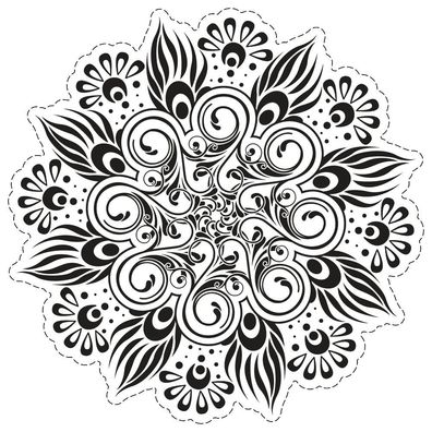 Wandtattoo Mandala 60x60 cm Schwarz