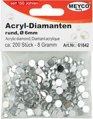 Acryl-Diamanten rund 6 mm