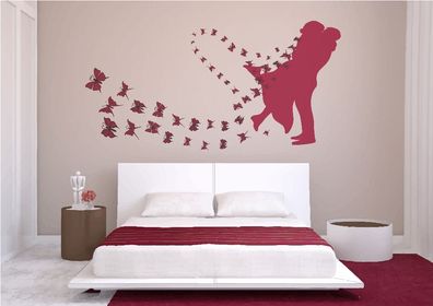 Wandtattoo Liebe mit Schmetterlinge Wandaufkleber Wandsticker Schlafzimmer