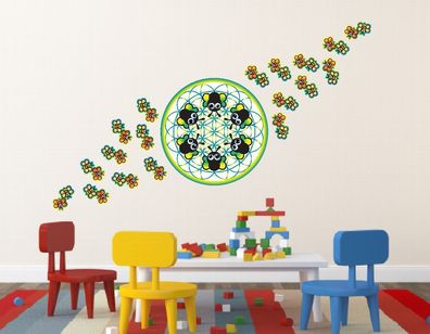 Wandtattoo Schmetterling Wandaufkleber für Kinderzimmer Wandsticker BEE