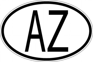 Aserbaidschan Länderkennzeichen "AZ" 15x9,8cm Auto PKW Kennzeichen Sticker