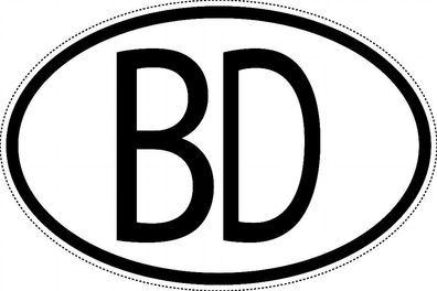 Bangladesh Länderkennzeichen "BD" 15x9,8cm Auto PKW Kennzeichen Sticker