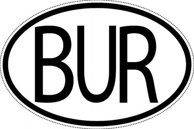 Burma Länderkennzeichen "BUR" 15x9,8cm Auto PKW Kennzeichen Sticker