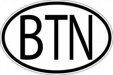Bhutan Länderkennzeichen "BTN" 15x9,8cm Auto PKW Kennzeichen Sticker