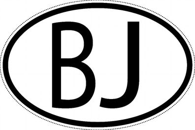 Benin Länderkennzeichen "BJ" 15x9,8cm Auto PKW Kennzeichen Sticker