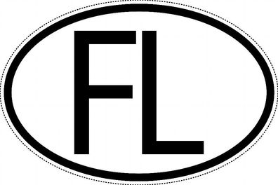 Liechtenstein Länderkennzeichen "FL" 15x9,8cm Auto PKW Kennzeichen Sticker