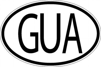 Guadeloupe Länderkennzeichen "GUA" 15x9,8cm Auto PKW Kennzeichen Sticker