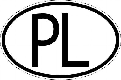 Polen Länderkennzeichen "PL" 15x9,8cm Auto PKW Kennzeichen Sticker