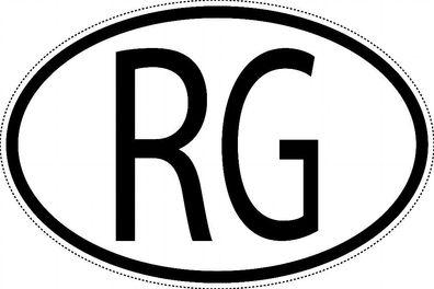 Guinea Länderkennzeichen "RG" 15x9,8cm Auto PKW Kennzeichen Sticker