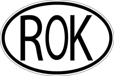 Südkorea Länderkennzeichen "ROK" 15x9,8cm Auto PKW Kennzeichen Sticker