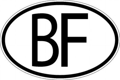 Burkina Faso Länderkennzeichen "BF" 10x6,5cm Auto PKW Kennzeichen Sticker