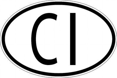 Elfenbeinküste Länderkennzeichen "CI" 10x6,5cm Auto PKW Kennzeichen Sticker