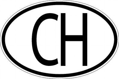 Schweiz Länderkennzeichen "CH" 10x6,5cm Auto PKW Kennzeichen Sticker