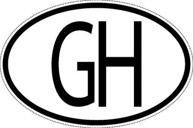 Ghana Länderkennzeichen "GH" 10x6,5cm Auto PKW Kennzeichen Sticker