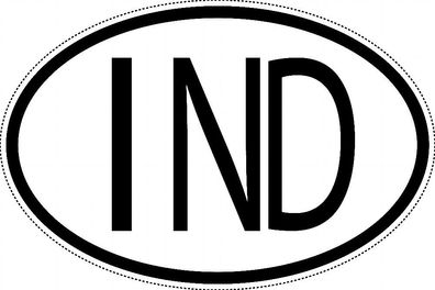Indien Länderkennzeichen "IND" 10x6,5cm Auto PKW Kennzeichen Sticker