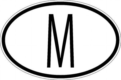 Malta Länderkennzeichen "M" 10x6,5cm Auto PKW Kennzeichen Sticker