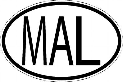 Malaysia Länderkennzeichen "MAL" 10x6,5cm Auto PKW Kennzeichen Sticker