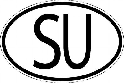 Sowjetunion Länderkennzeichen "SU" 10x6,5cm Auto PKW Kennzeichen Sticker