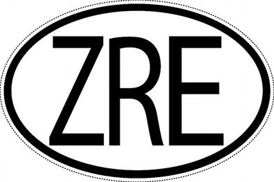 Zaire Länderkennzeichen "ZRE" 10x6,5cm Auto PKW Kennzeichen Sticker