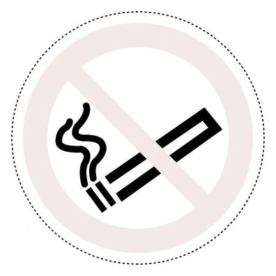1x Aufkleber Rauchen verboten 20cm &Oslash; PVC-Folie Nichtraucher Rauchverbot