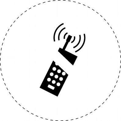 1x Aufkleber Mobilfunk verboten 15cm Ø PVC-Folie Handy ausschalten