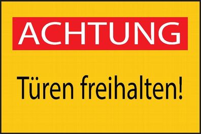 Achtung Türen freihalten Aufkleber 60x40cm Sticker Hinweis Warnung