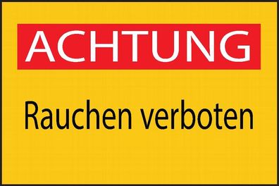 Achtung Rauchen verboten Aufkleber 60x40cm Sticker Hinweis Warnung