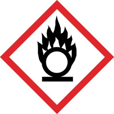 100x GHS Aufkleber Oxidierend 15x15mm Oxidierend PE-Plastik Gefahrsymbol