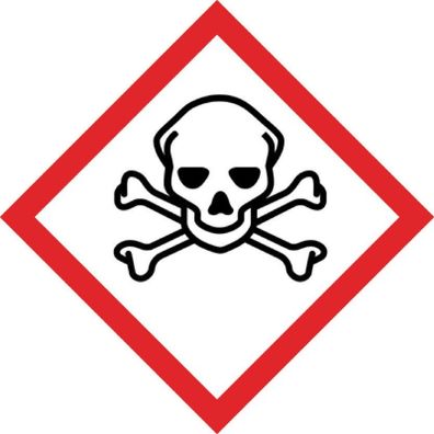 5x GHS Aufkleber Sehr Giftig 15x15mm sehr Giftig Gefahrsymbol PE-Plastik