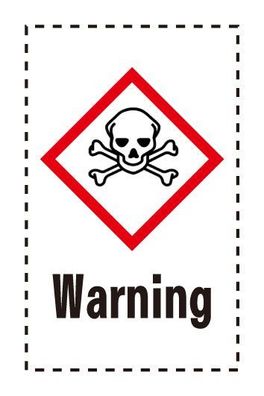 50x GHS Aufkleber sehr Giftig 80x130mm Warning PE-Plastik Gefahrensymbol