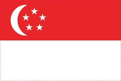 1x Singapur Aufkleber 10cm Flagge breit Sticker Autoaufkleber selbstklebend