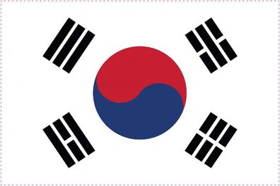 1x Südkorea Aufkleber 10cm Flagge breit Sticker Autoaufkleber selbstklebend