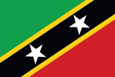1x St. Kitts und Nevis Aufkleber 10cm Flagge breit Sticker Autoaufkleber