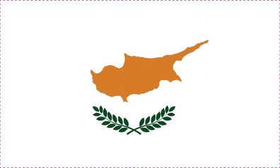 1x Zypern Aufkleber 5cm Flagge breit Sticker Autoaufkleber selbstklebend